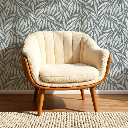 Hortensia Bamboo Tranquility Blue Gray Ivory Wallpaper