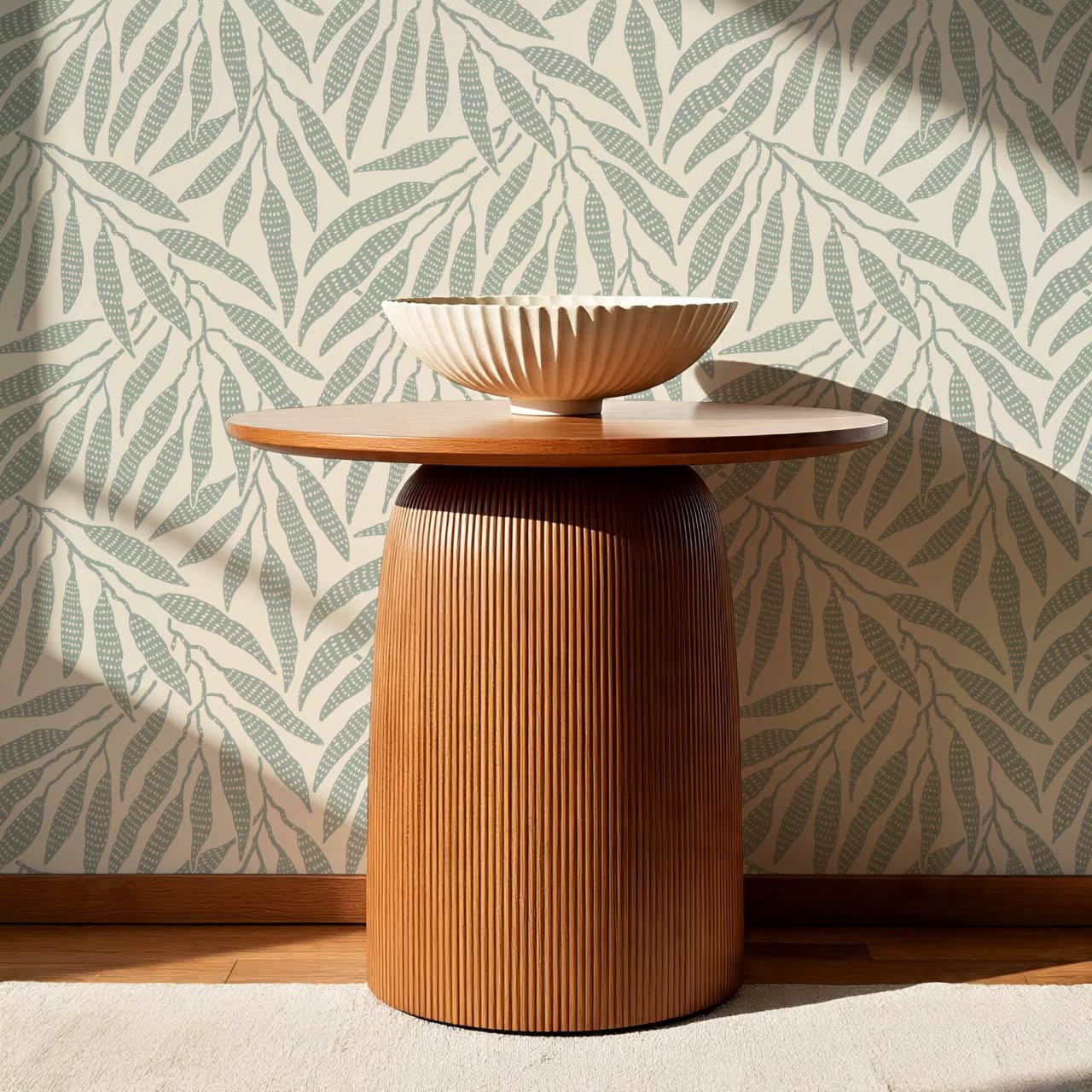 Hortensia Bamboo Tranquility Ivory Sage Wallpaper