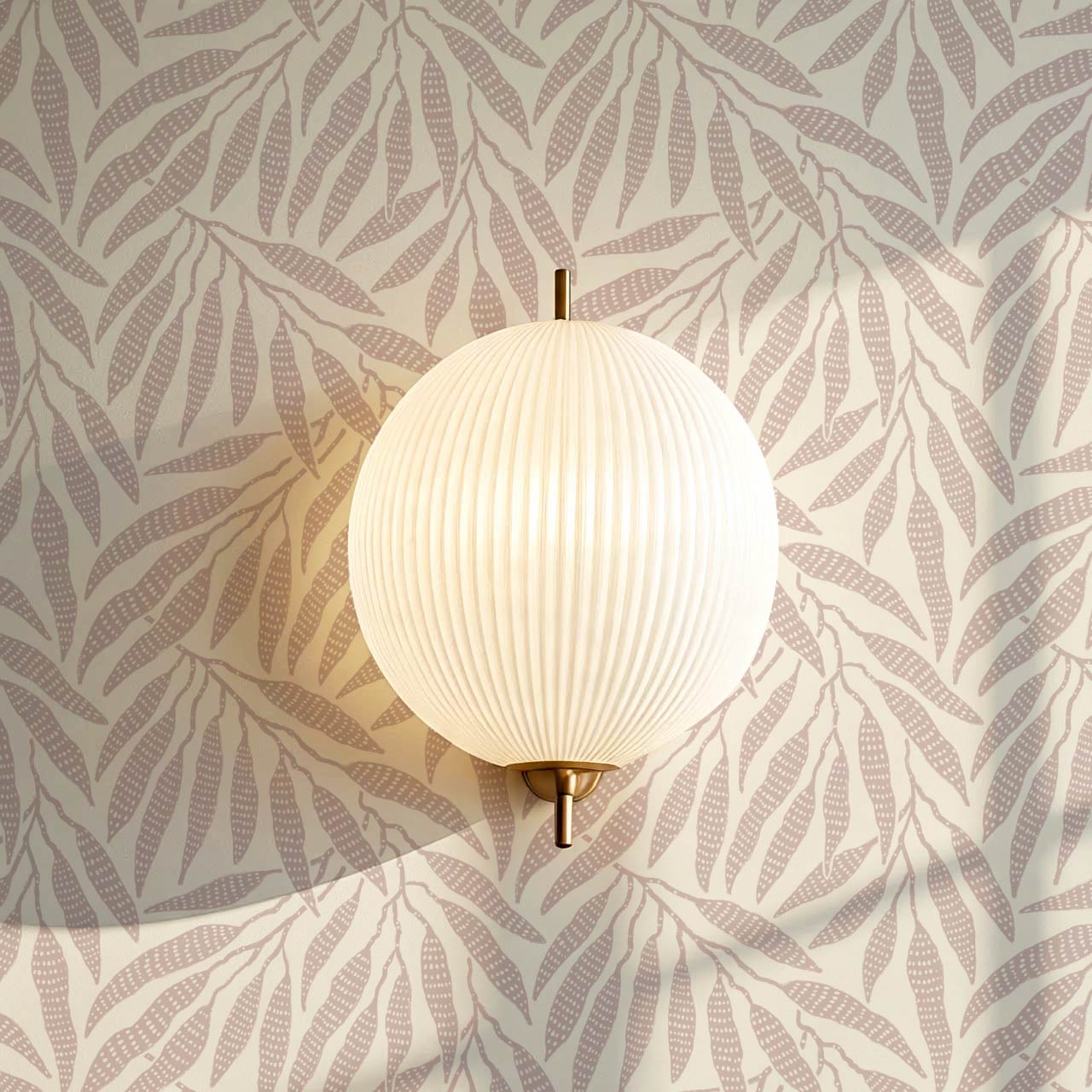 Hortensia Bamboo Tranquility Ivory Dusty Rose Wallpaper