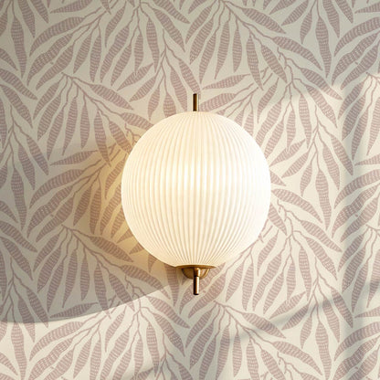 Hortensia Bamboo Tranquility Ivory Dusty Rose Wallpaper