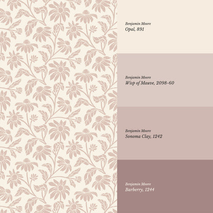 Isabelle Floral Garden Soft Pink Wallpaper
