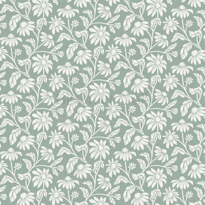 Isabelle Floral Garden Sage Wallpaper