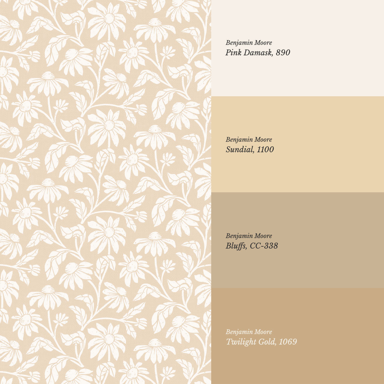 Isabelle Floral Garden Pearl Wallpaper