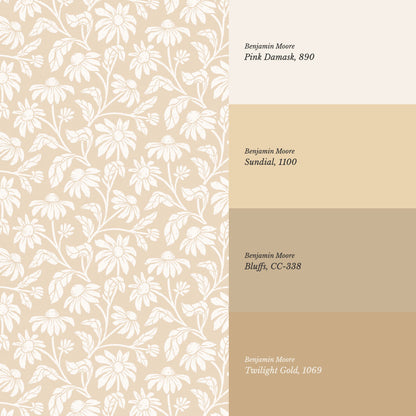 Isabelle Floral Garden Pearl Wallpaper