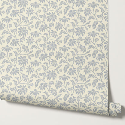 Isabelle Floral Garden Soft Lavender Wallpaper