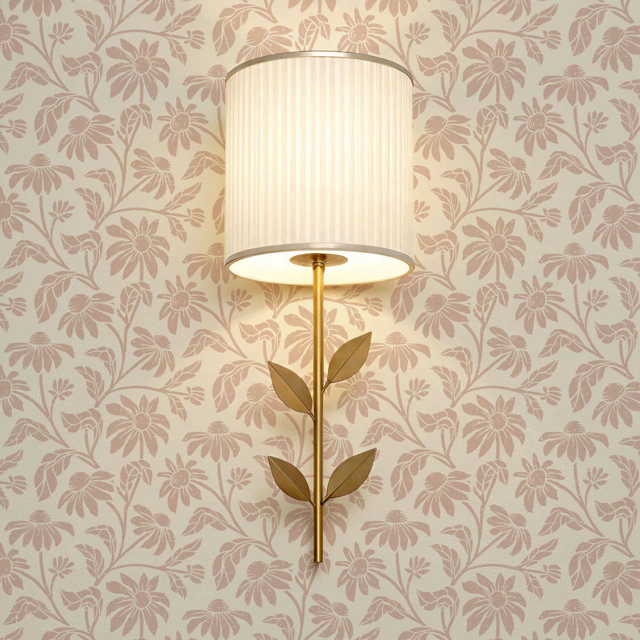 Isabelle Floral Garden Soft Pink Wallpaper