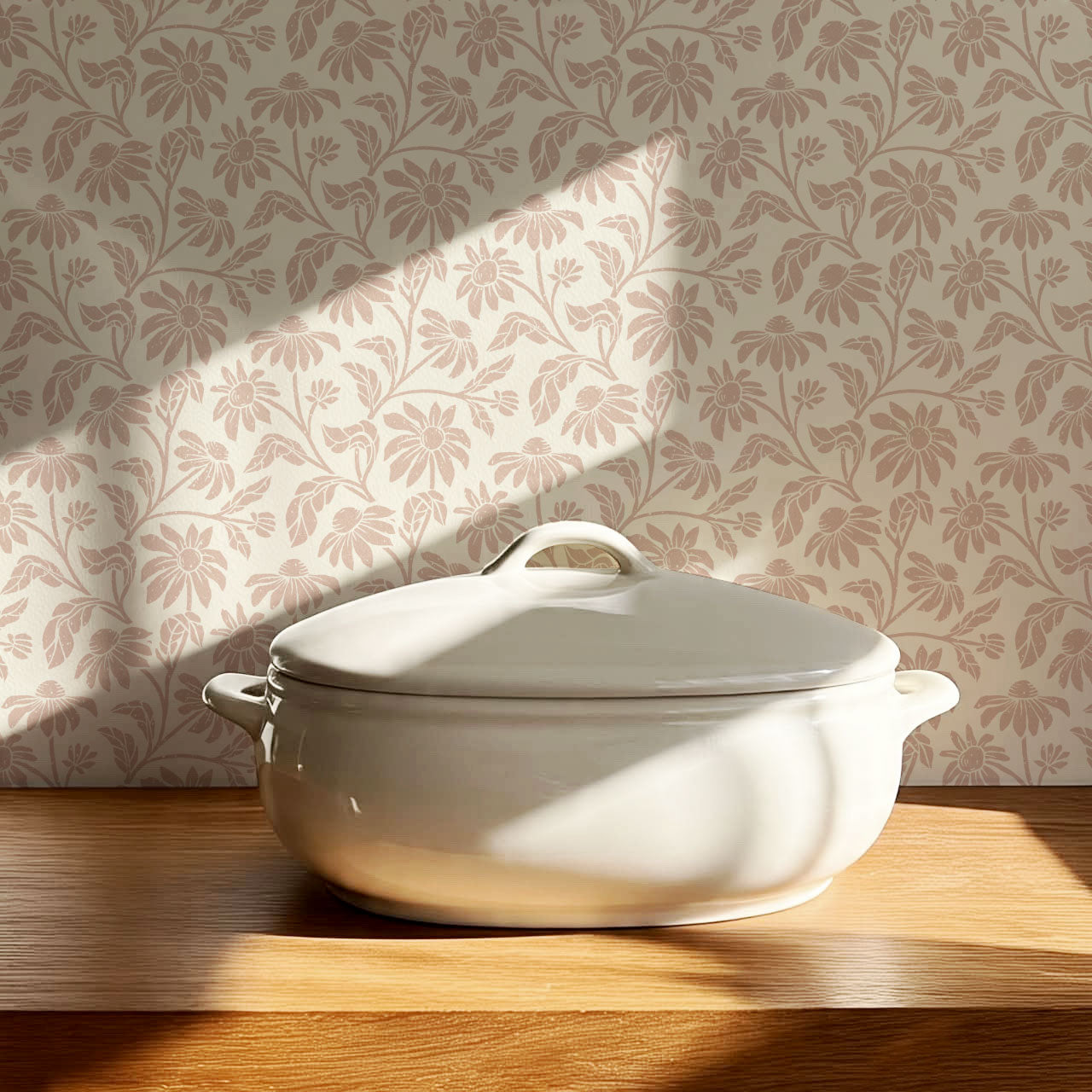 Isabelle Floral Garden Soft Pink Wallpaper