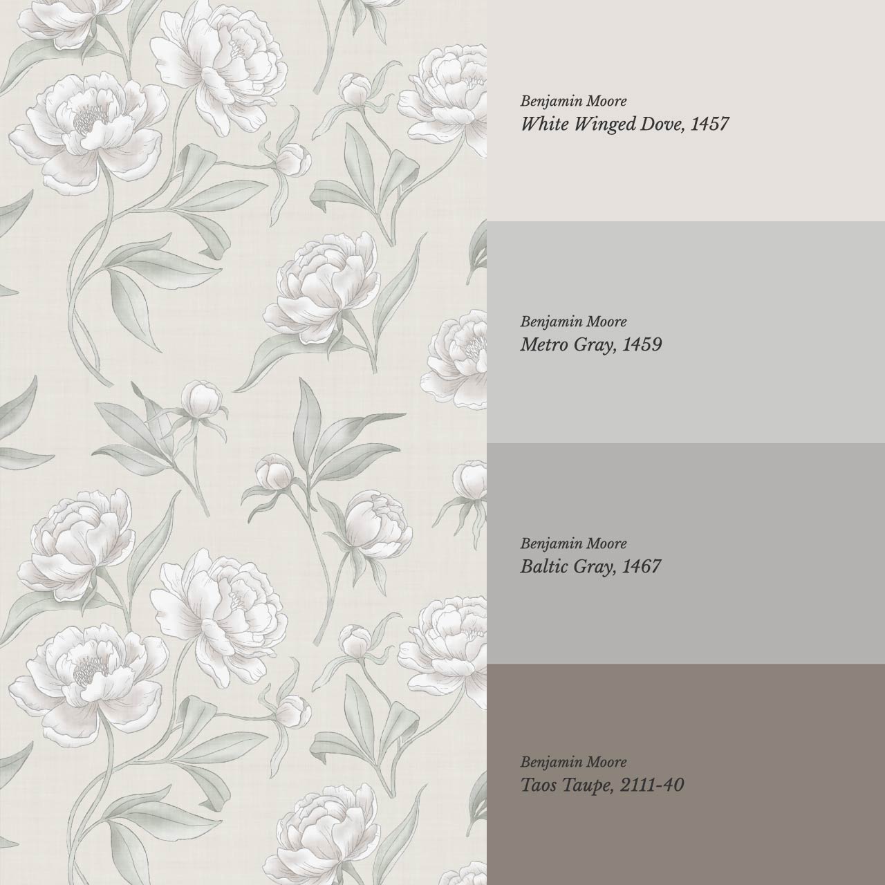 Ilaria Large Peonies Sage Cream Wallpaper