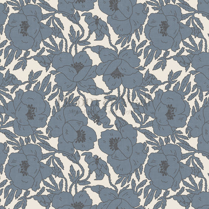 Indra Poppy Slate Wallpaper
