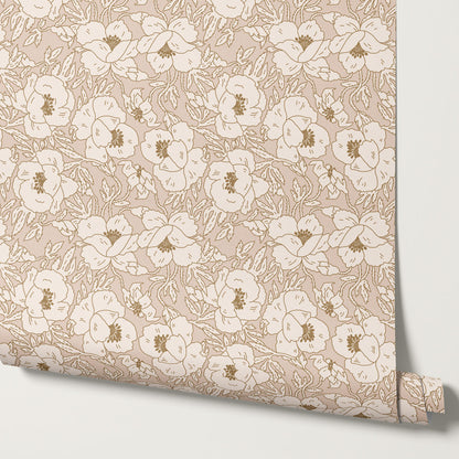 Indra Poppy Rose Dust Wallpaper