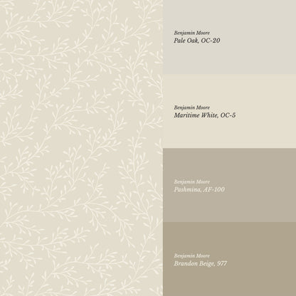 Ines Delicate Vines Beige Wallpaper