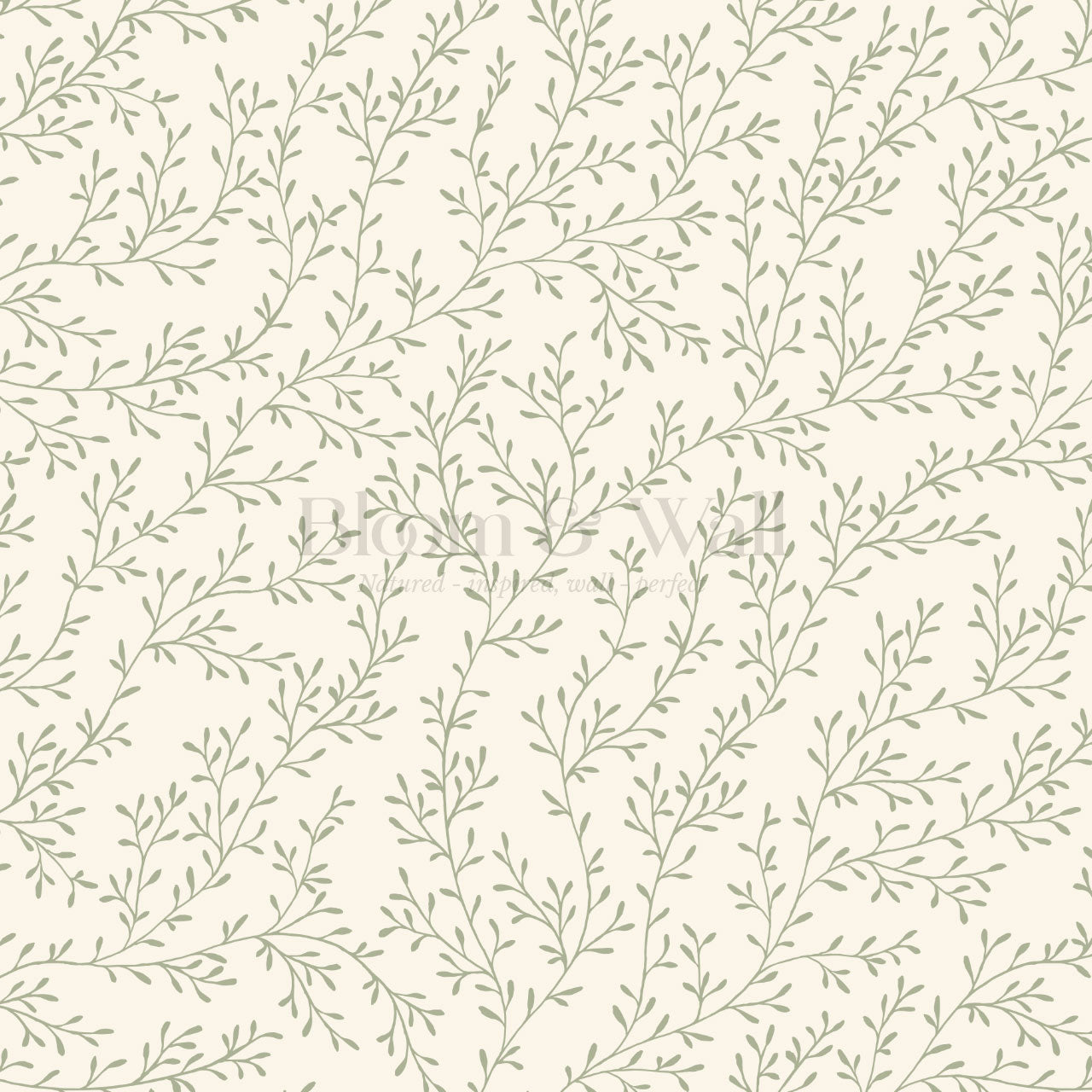 Ines Delicate Vines Sage Wallpaper