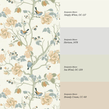 Ingrid Chinoiserie Sage Sky Wallpaper