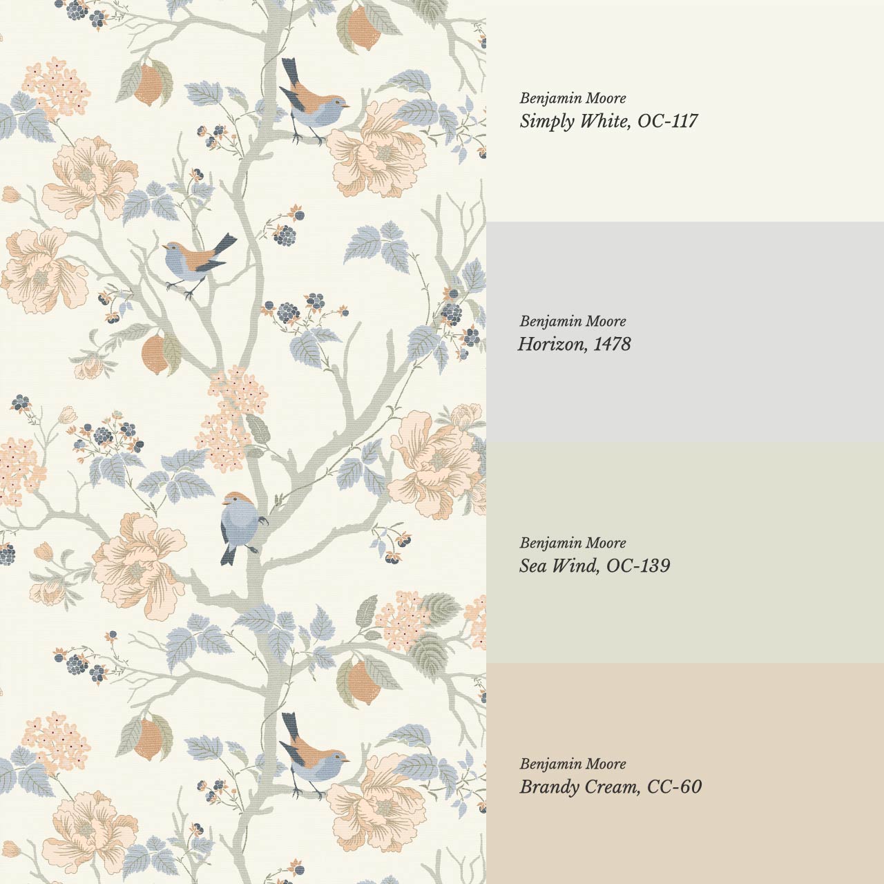 Ingrid Chinoiserie Coral Sky Wallpaper