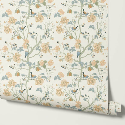 Ingrid Chinoiserie Sage Sky Wallpaper