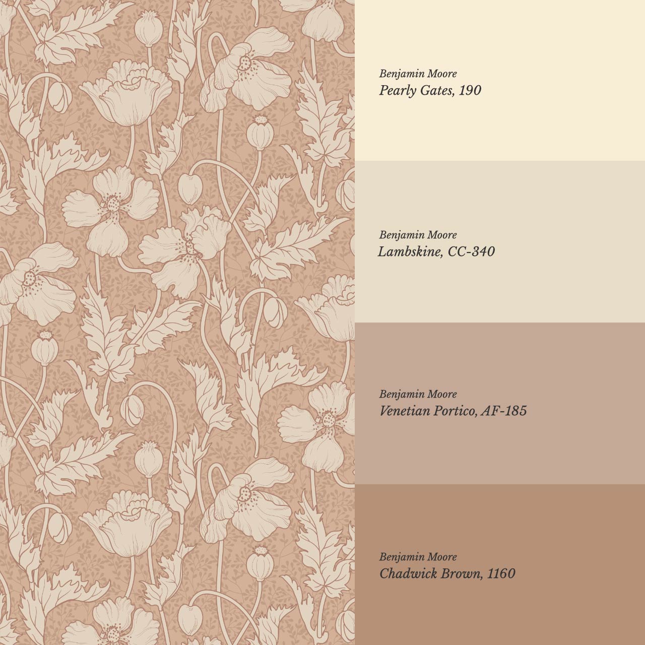 Astrella Poppy Clay Beige Wallpaper