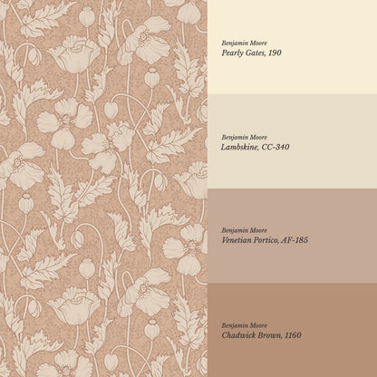 Astrella Poppy Clay Beige Wallpaper