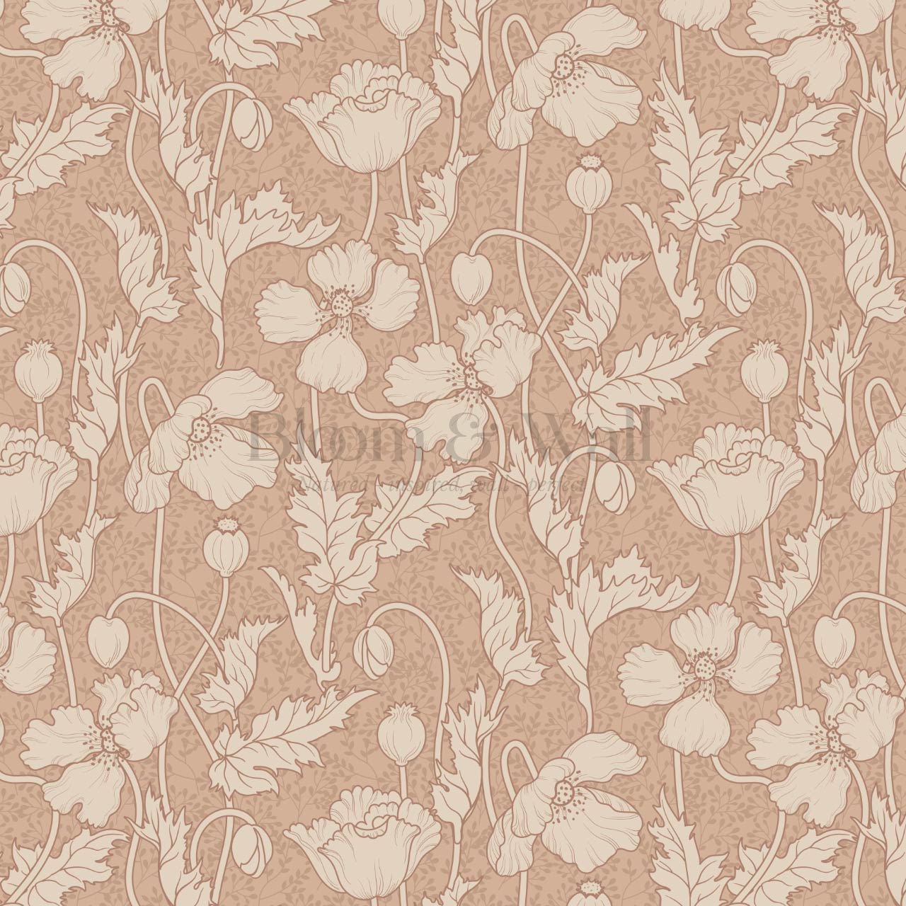 Astrella Poppy Clay Beige Wallpaper