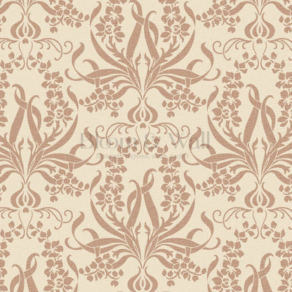Ira Bulb Bloom Garden Clay Almond Wallpaper