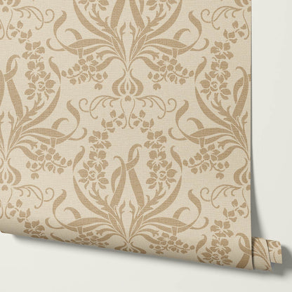 Ira Bulb Bloom Garden Taupe Earth Wallpaper