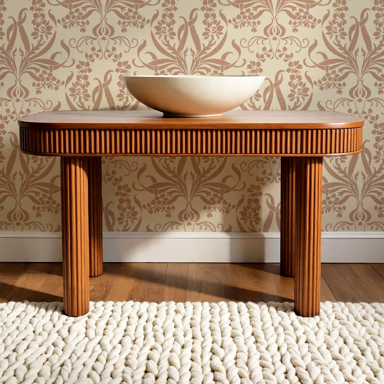 Ira Bulb Bloom Garden Clay Almond Wallpaper