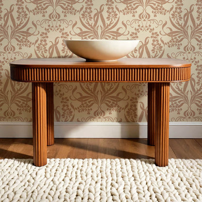 Ira Bulb Bloom Garden Clay Almond Wallpaper