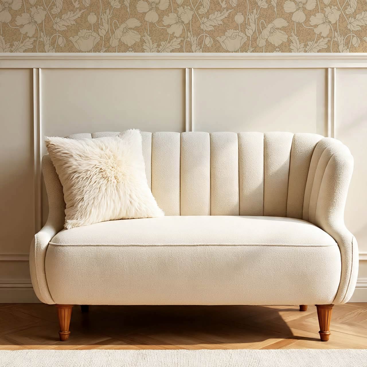 Astrella Poppy Tawny Cream Wallpaper