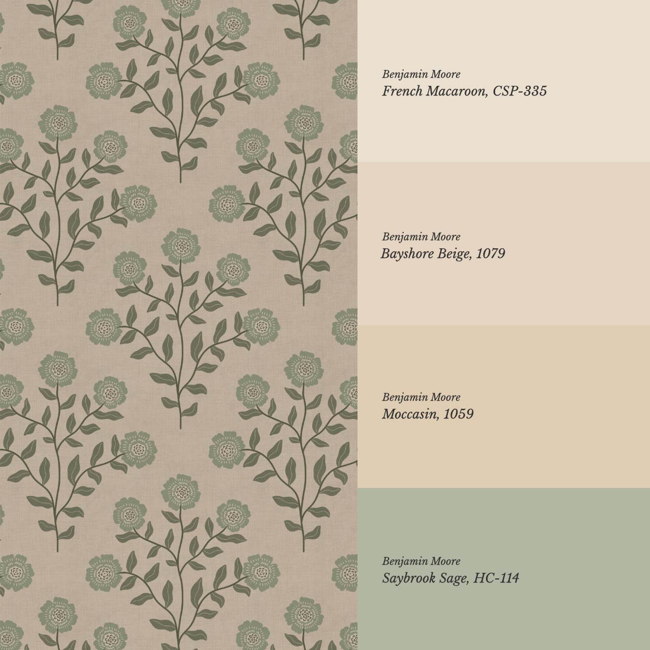 Irati Everbloom Stone Green Wallpaper