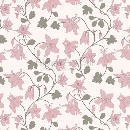 Irinia Columbine Trail Blush Pearl Wallpaper