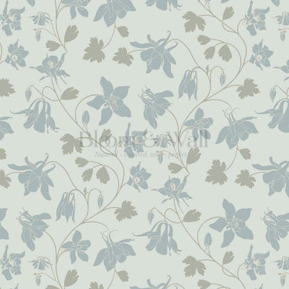 Irinia Columbine Trail Pale Green Blue Wallpaper