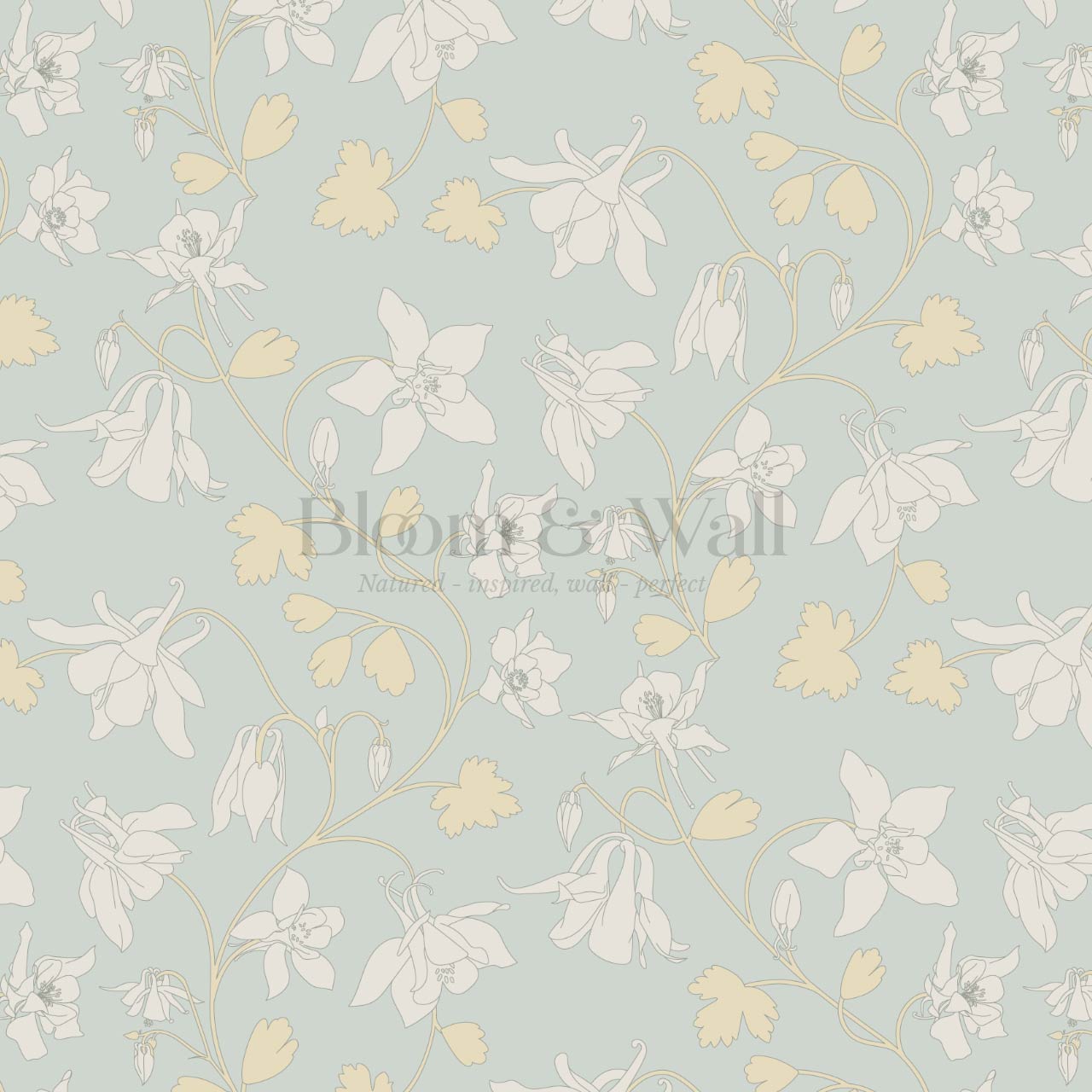 Irinia Columbine Trail Mint Lemon Wallpaper