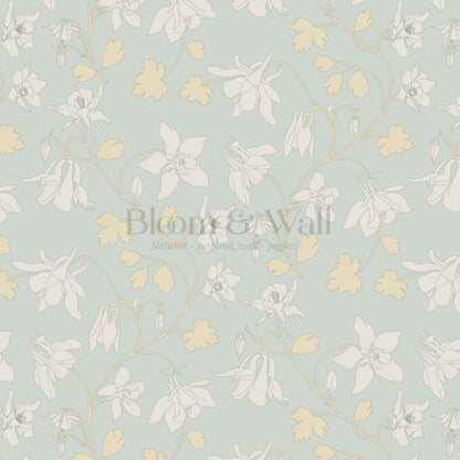 Irinia Columbine Trail Mint Lemon Wallpaper