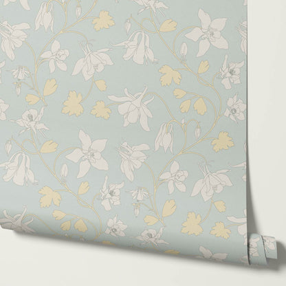 Irinia Columbine Trail Mint Lemon Wallpaper