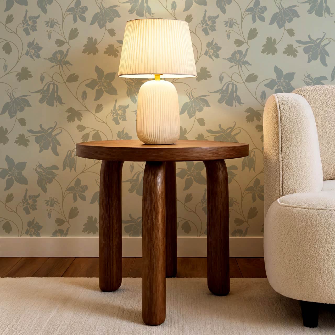 Irinia Columbine Trail Pale Green Blue Wallpaper