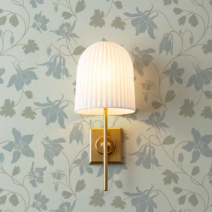 Irinia Columbine Trail Pale Green Blue Wallpaper