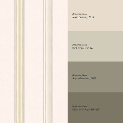 Iris Stripes Cream Olive Wallpaper