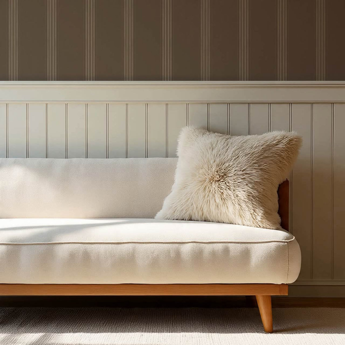 Iris Stripes Brown Taupe Wallpaper