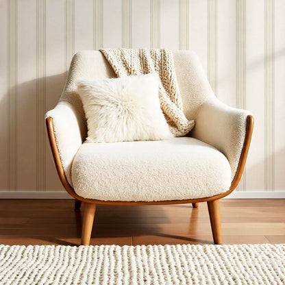 Iris Stripes Cream Olive Wallpaper
