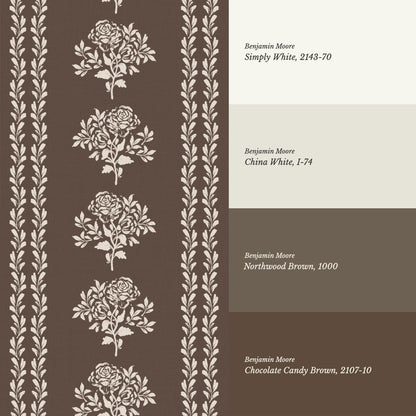 Irma Rose Vines Chocolate Wallpaper