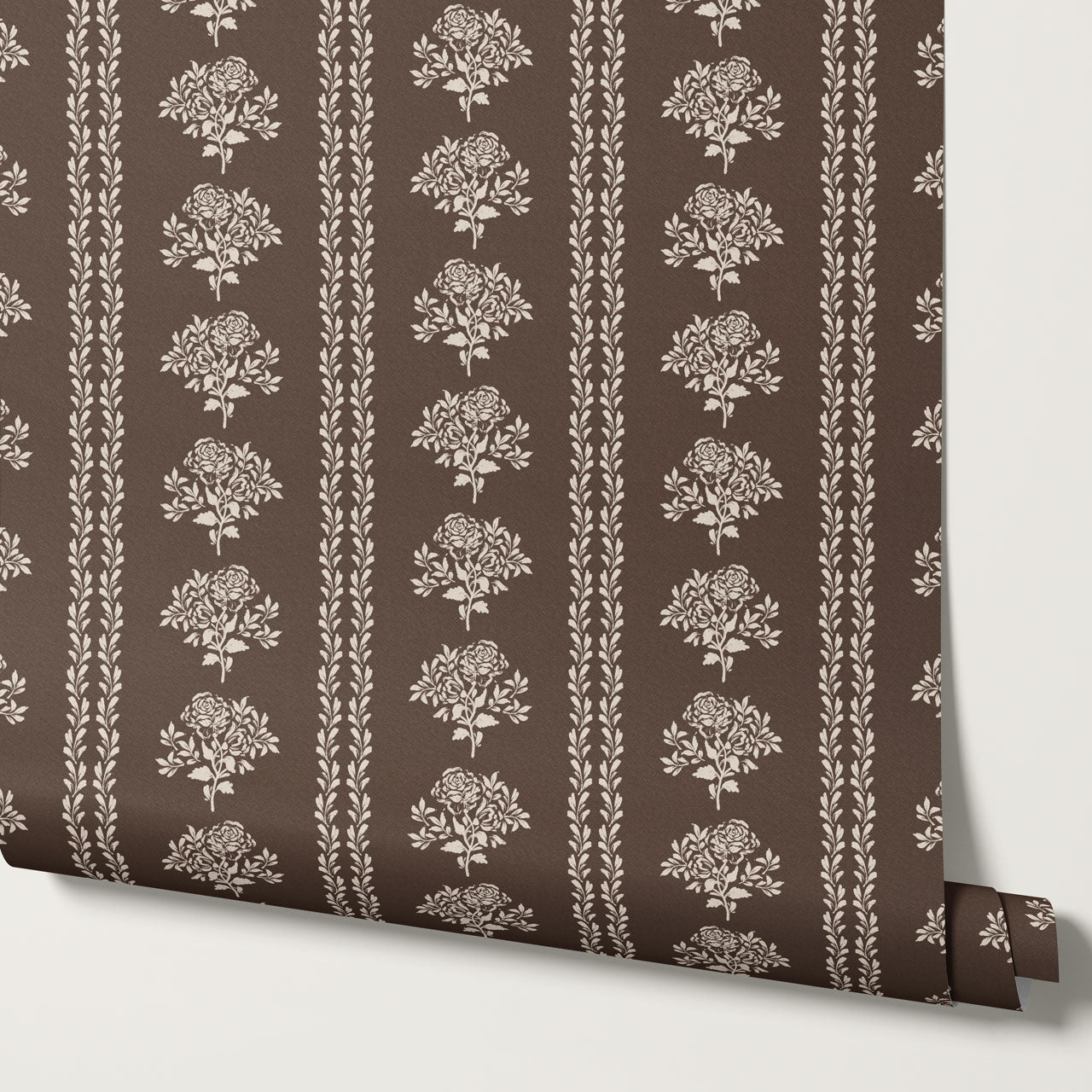 Irma Rose Vines Chocolate Wallpaper
