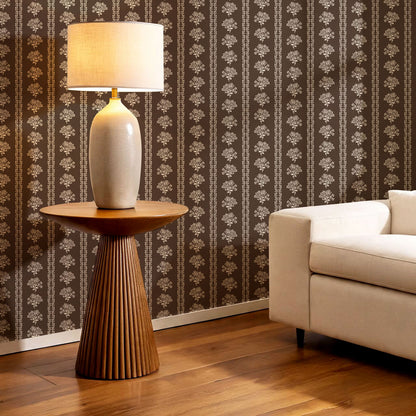 Irma Rose Vines Chocolate Wallpaper
