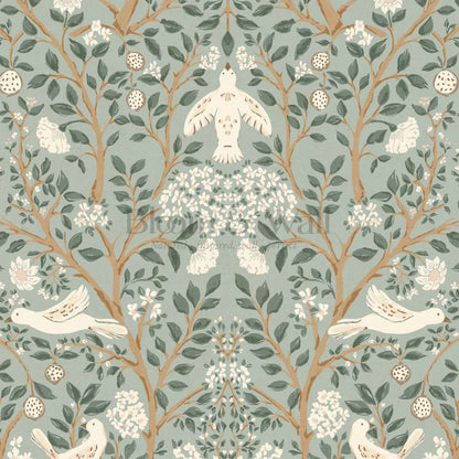 Isabeau Orchard Doves Sage Cream Wallpaper