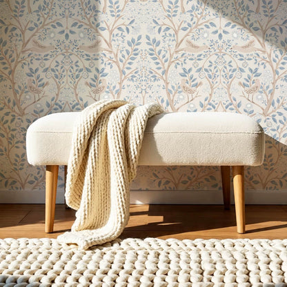Isabeau Orchard Doves Sky Beige Wallpaper