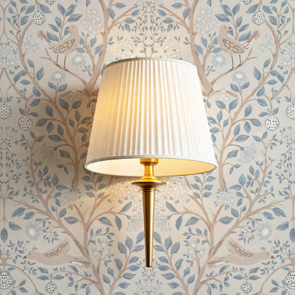 Isabeau Orchard Doves Sky Beige Wallpaper