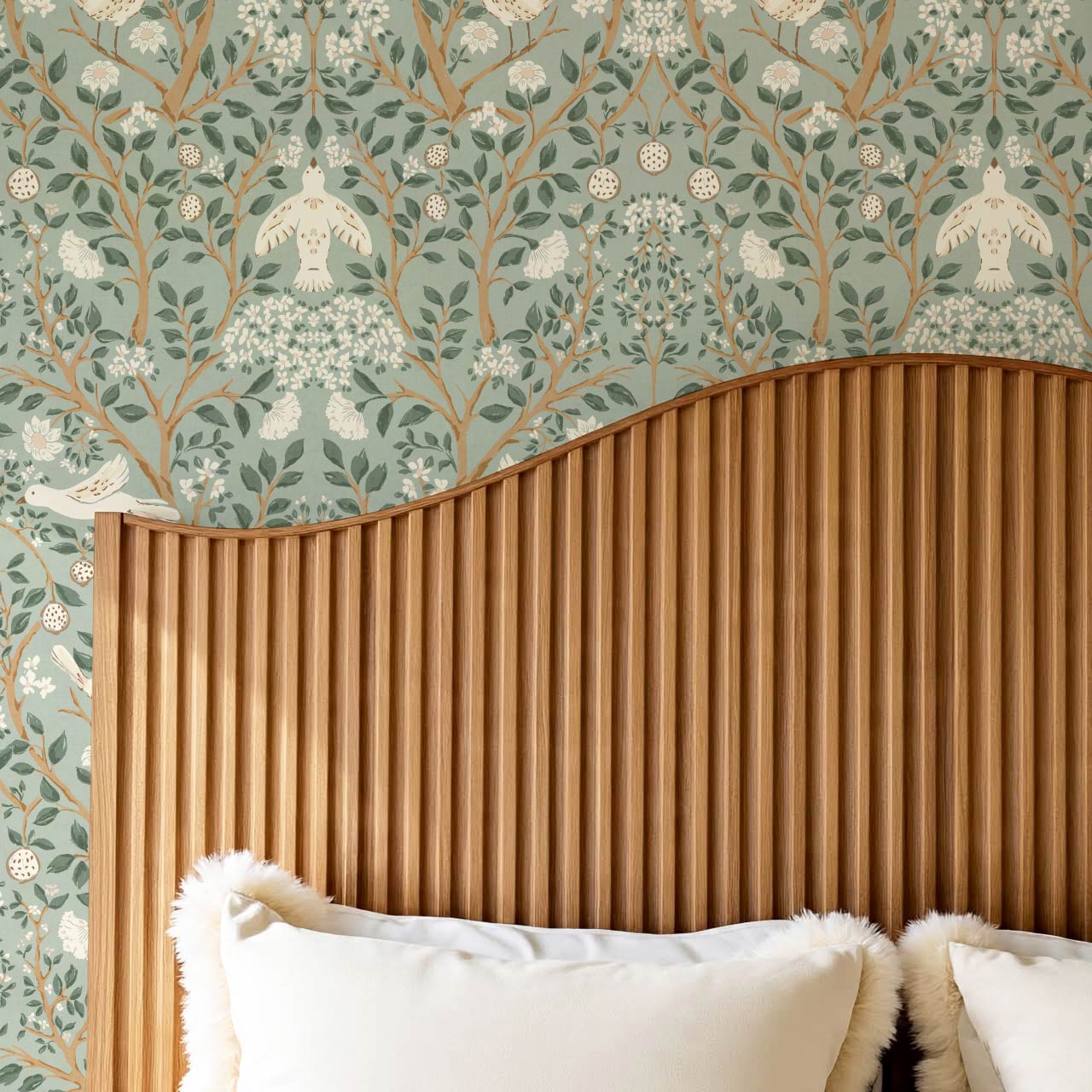 Isabeau Orchard Doves Sage Cream Wallpaper