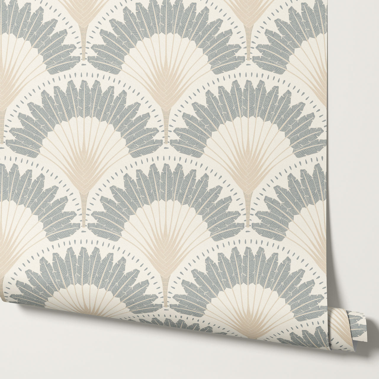 Isabelle Botanicals Palms Neutral Slate Wallpaper
