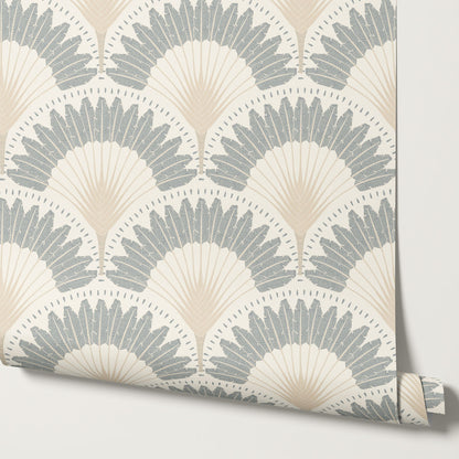 Isabelle Botanicals Palms Neutral Slate Wallpaper