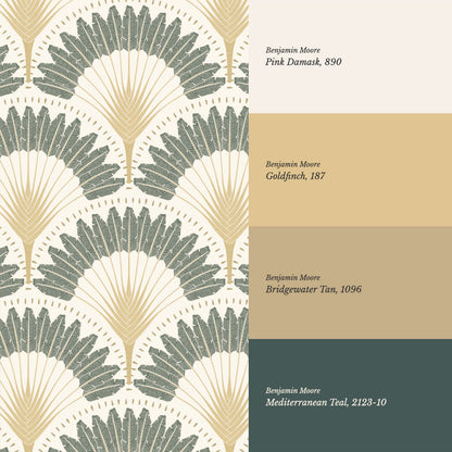 Isabelle Botanicals Palms Sage Wallpaper