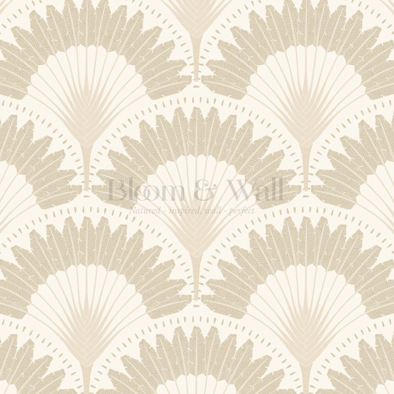 Isabelle Botanicals Palms Beige Wallpaper