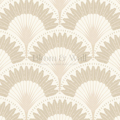 Isabelle Botanicals Palms Beige Wallpaper